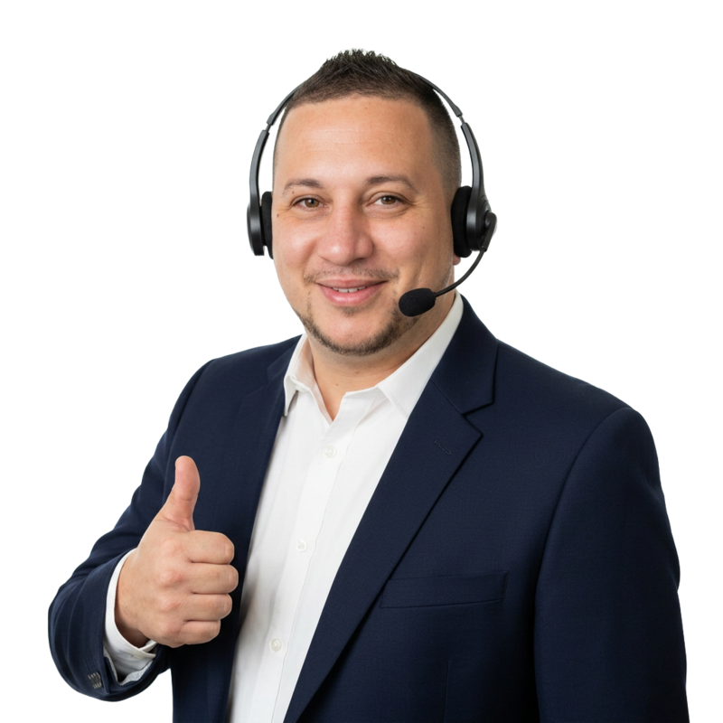 Michael — Casque et pouce levé — le support, la relation client