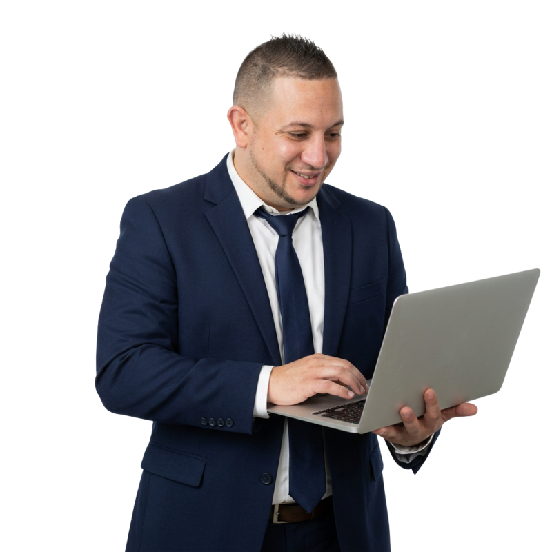 Michael — Portable en main — le community manager qui poste